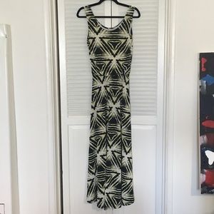Geometric Yellow & Black Maxi Dress